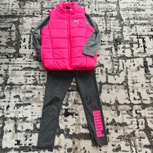 PUMA Kids’ 3 Piece Hot Pink Vest Set. Size XS (5/6)